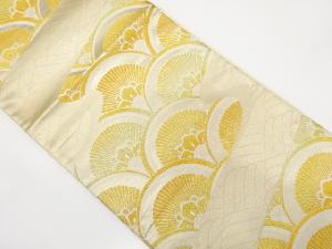 花青海波模様織り出し　袋帯